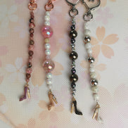 Beaded Scissor Keep. Heart Clasp High Heel