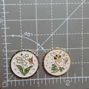 Needle Minder -  Floral Bee & Floral Butterfly