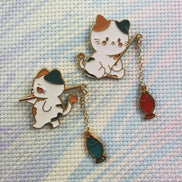 Needle Minder - Fishing Cats (fish charm dangle detail)