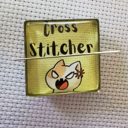 Needle Minder - "Cross Stitcher" Angry Cat