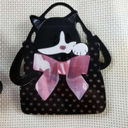 Needle Minder - Luxury Layered Acrylic Rainbow Sweater Cat, Handbag Kitty