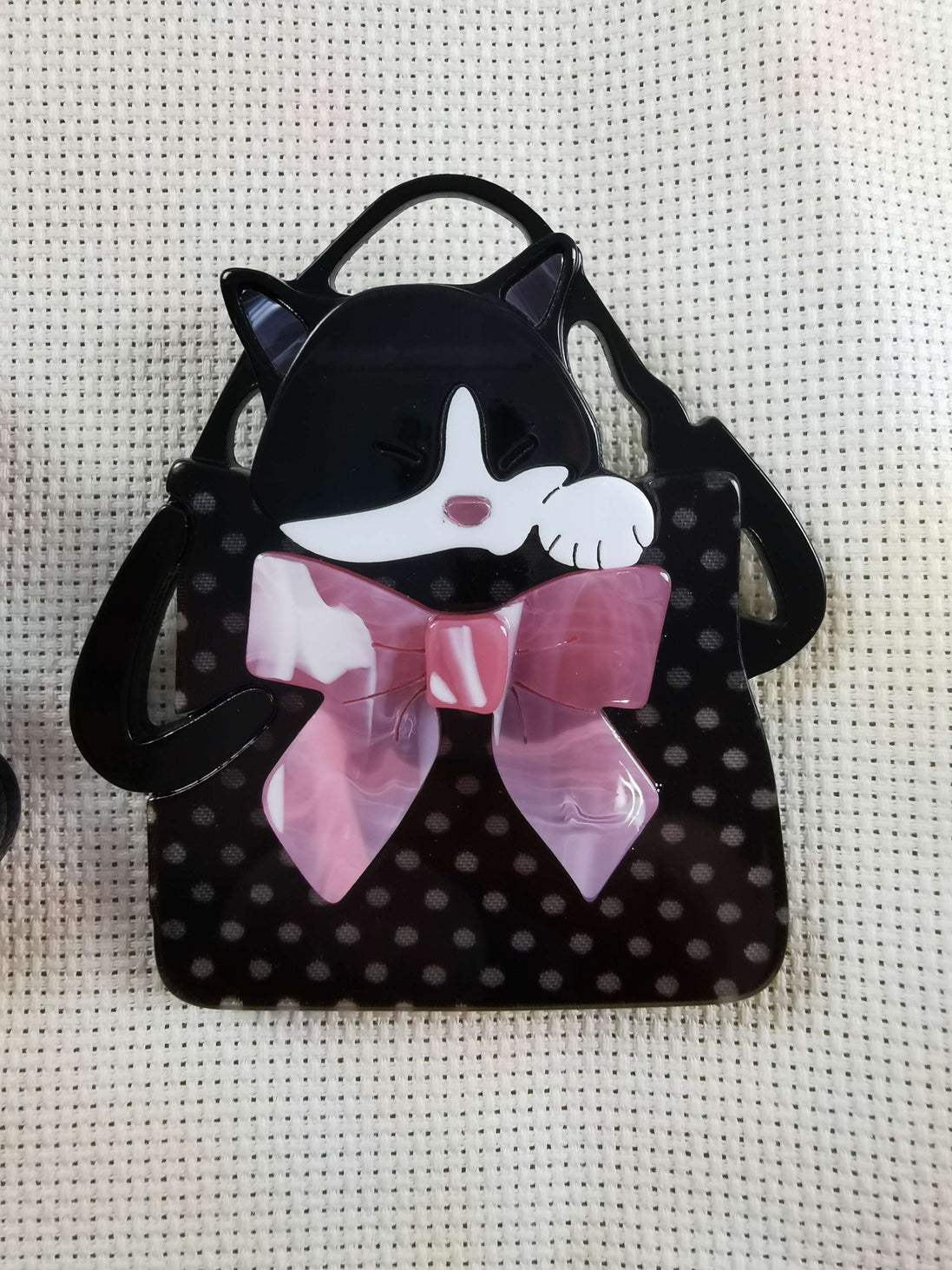 Needle Minder - Luxury Layered Acrylic Rainbow Sweater Cat, Handbag Kitty