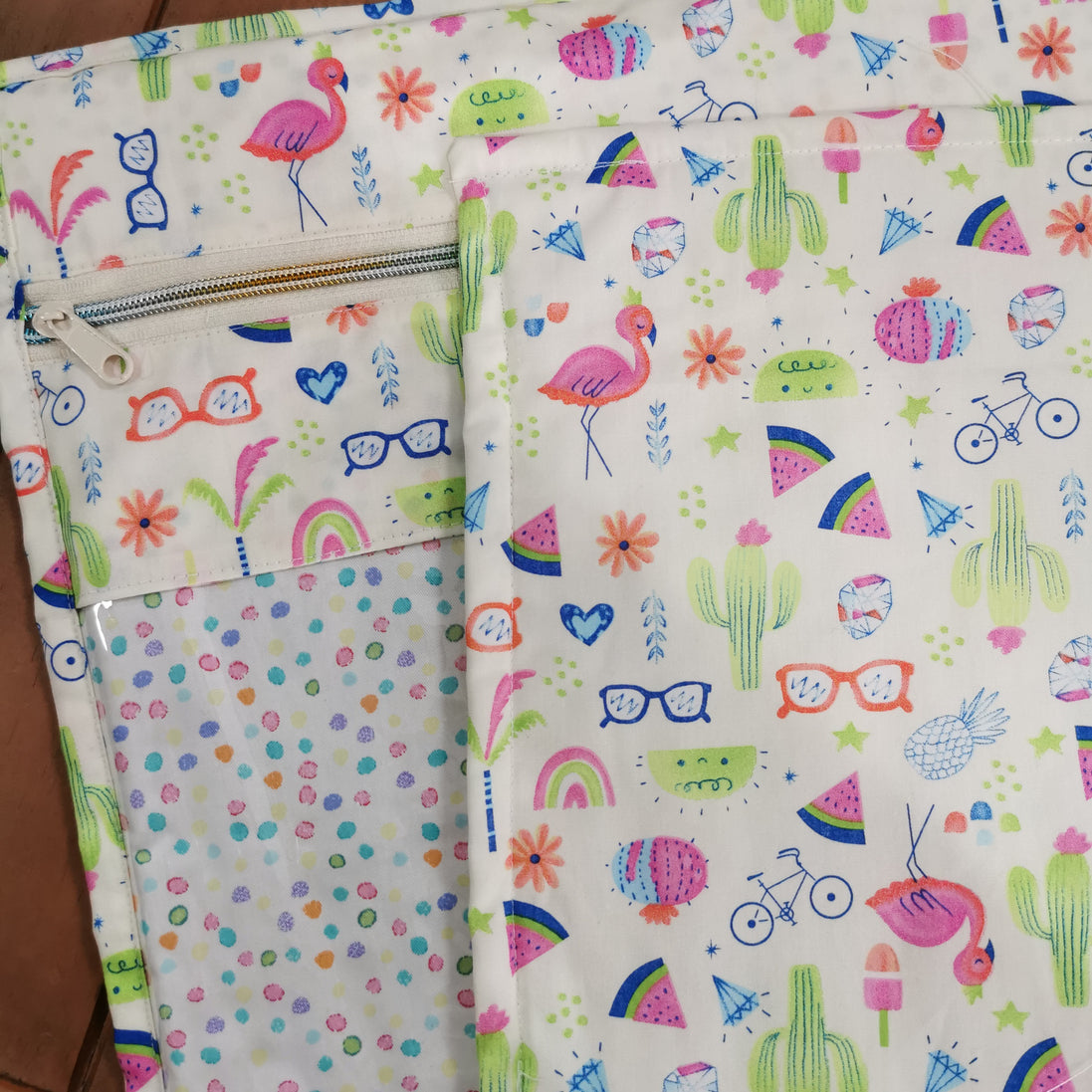 WIP Project Bag - Tropical Doodles & Dots