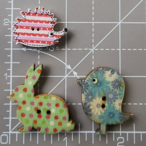 Needle Minder Trio - Wooden Woodland Creatures