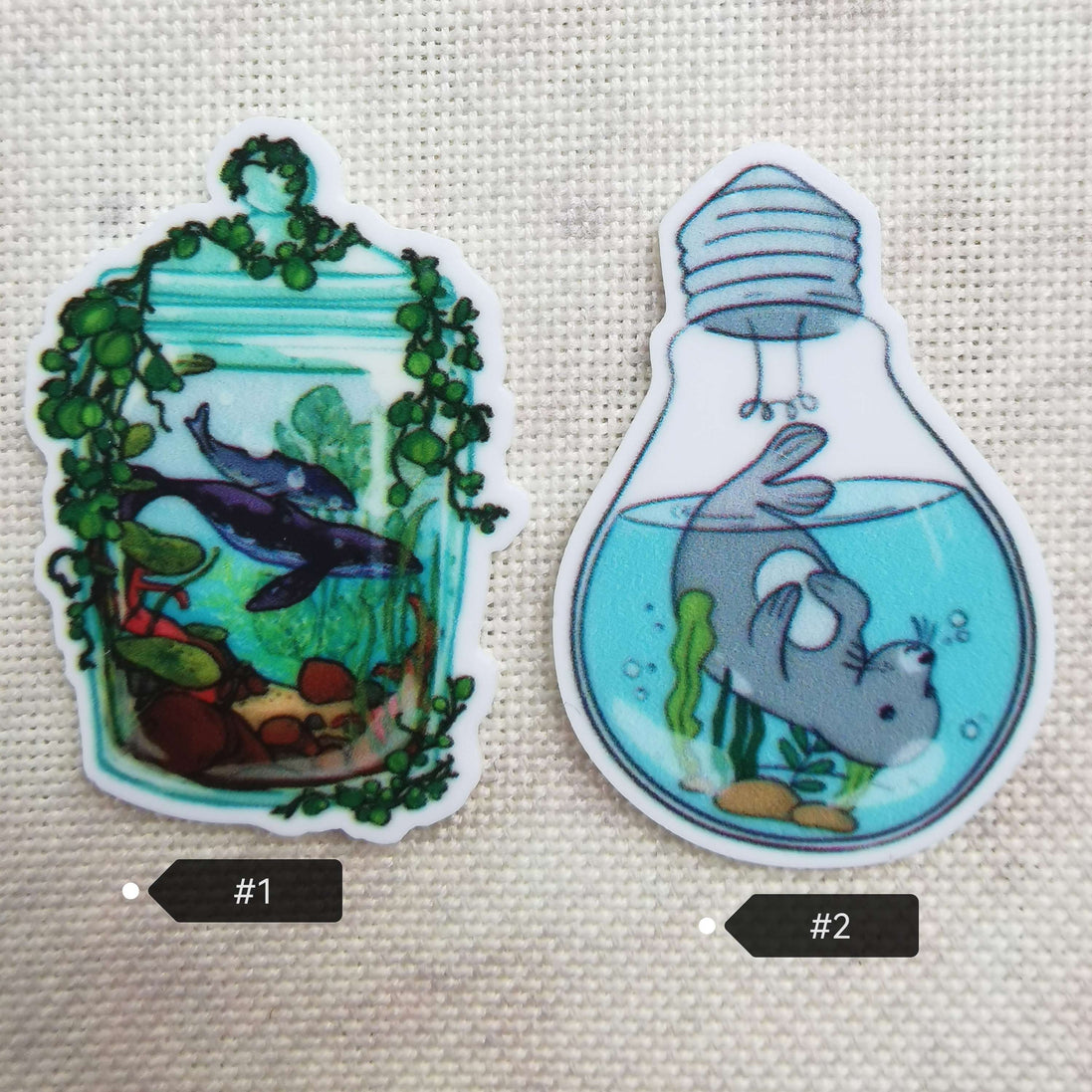 Needle Minder - Ocean Whale Jar. Seal Lightbulb