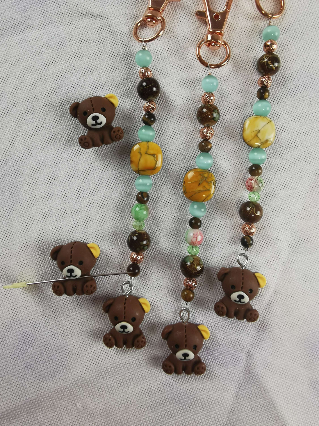Beaded Scissor Keep & Minder Set - Bear Cub
