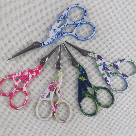 Stork Embroidery Scissors with Cover