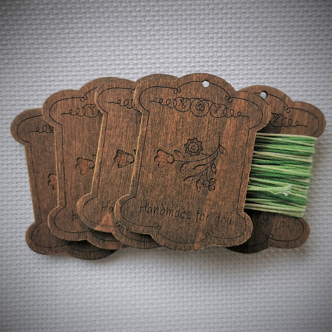 Vintage wooden handmade floss bobbins