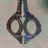 Rainbow Copper Dual Tone Peacock Embroidery Scissors with Cover