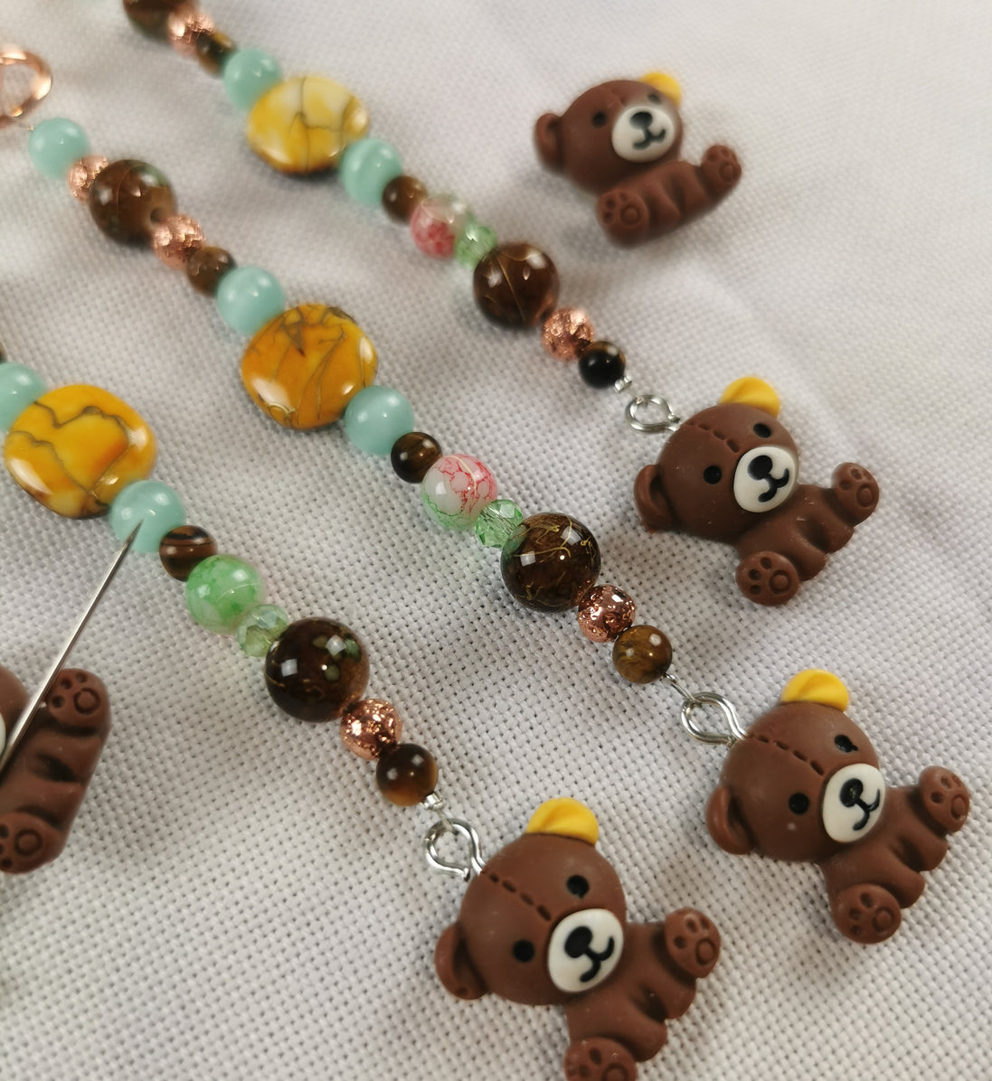 Beaded Scissor Keep & Minder Set - Bear Cub