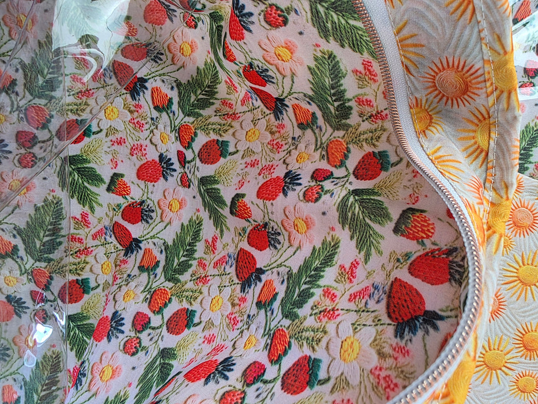 WIP Project Bag - Strawberry Sunshine