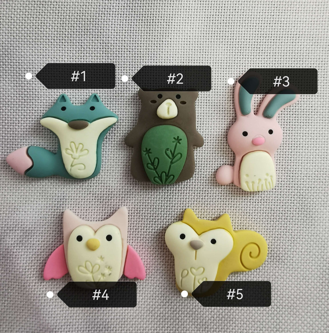 Needle Minder - Woodland Friends. Owl, Fox, Squirrel, Bear, Rabbit.