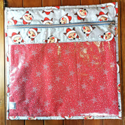 WIP Project Bag - Christmas Fox GLITTER front.