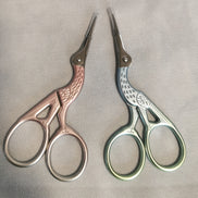 Matt Pastel Stork Embroidery Scissors with Cover