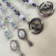 Beaded Scissor Keep. Sparkle Opal Looking Glass / Unicorn Moon