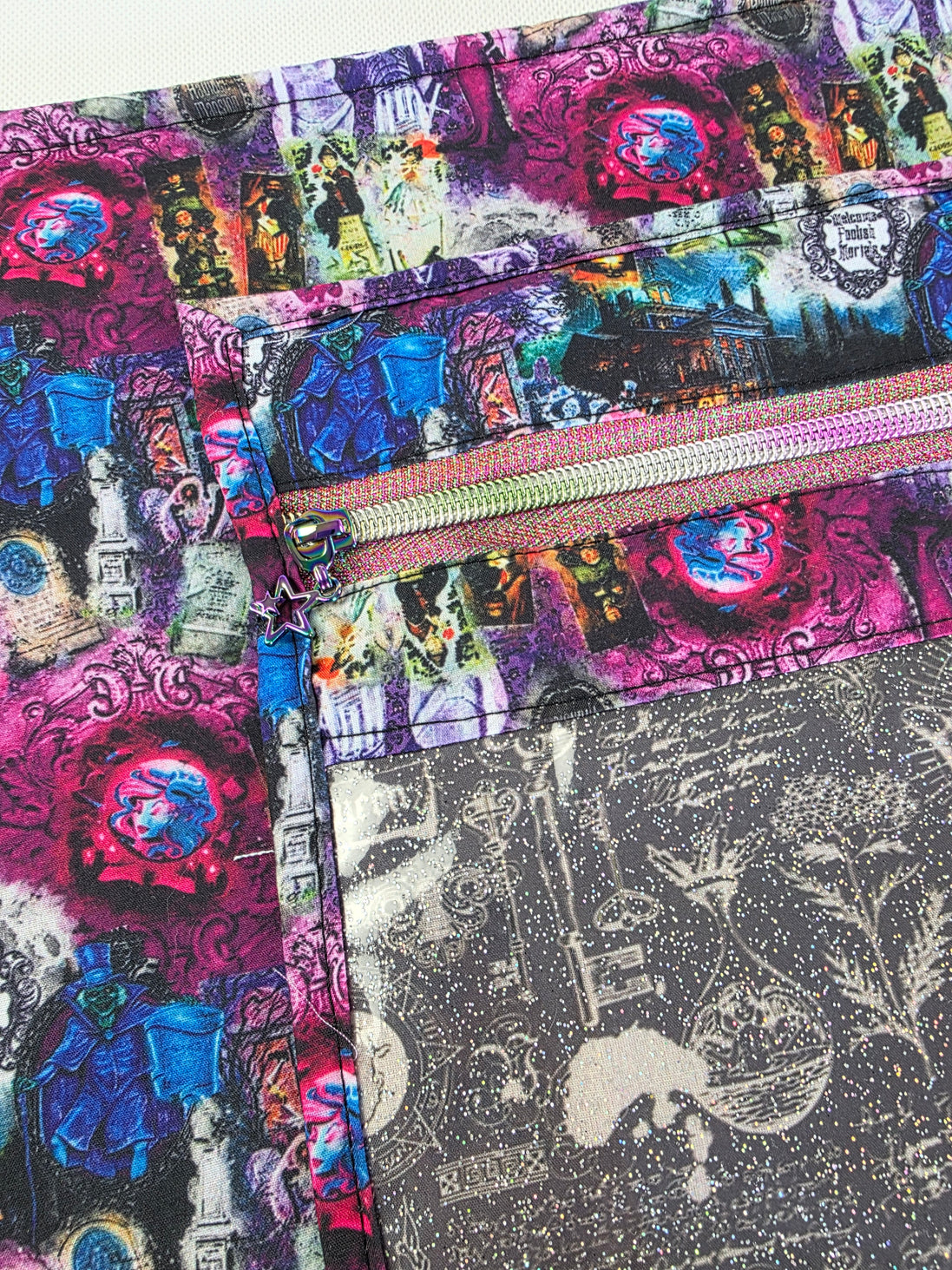 WIP Project Bag - Haunted Mansion GLITTER front