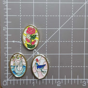 Needle Minder -  Stained Glass Swan, Rose, Dove