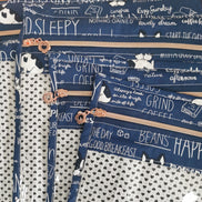 WIP Project Bag - Frenchie Doodles (blue)