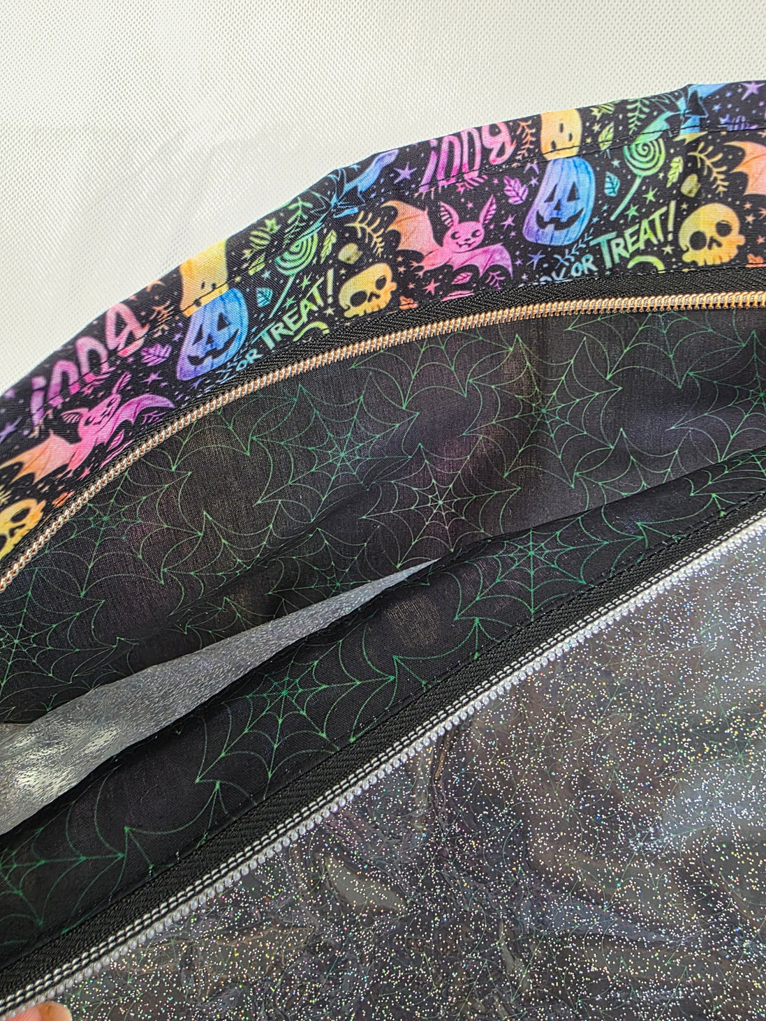 WIP Project Bag - Trick or Treat GLITTER front