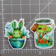 Needle Minder - Wonderful Things Dragon Fox Woodland Jar. Cute Bunny Cactus.