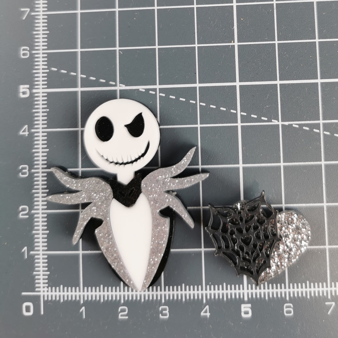 Needle Minder - Luxury Minder Set. Sparkle Jack Skellington &  Web Heart