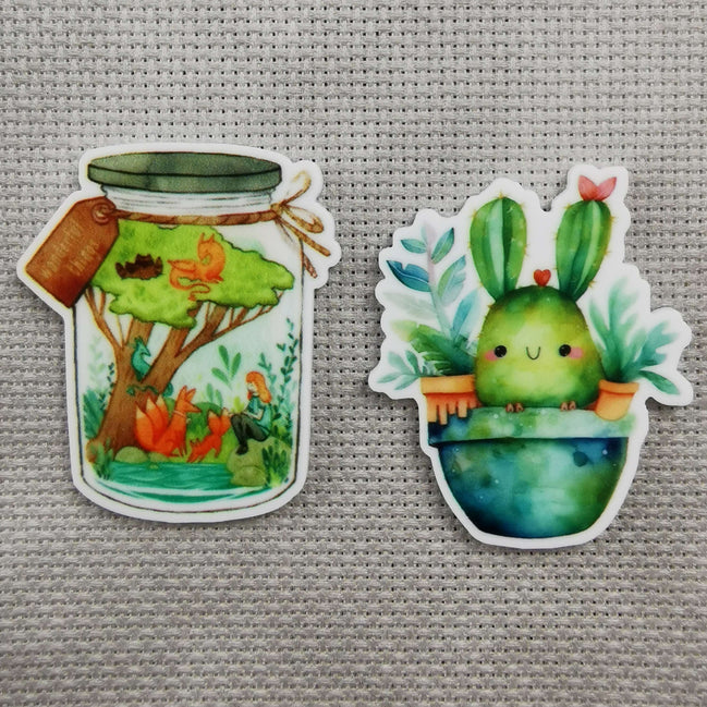 Needle Minder - Wonderful Things Dragon Fox Woodland Jar. Cute Bunny Cactus.