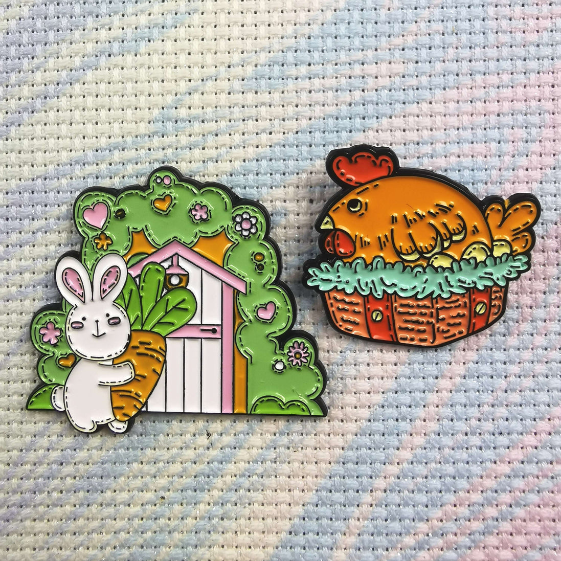 Needle Minder - Spring Bunny House, Spring Chicken