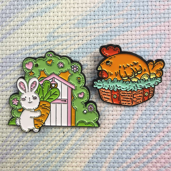Needle Minder - Spring Bunny House, Spring Chicken