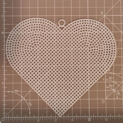 Mesh Hanging Love Heart Decoration Cross Stitch Blank