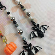 Beaded Scissor Keep. Pumpkins & Bats