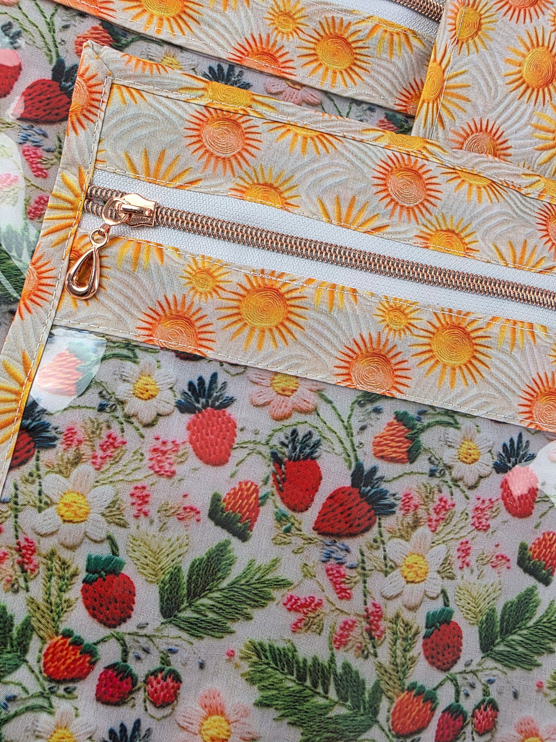 WIP Project Bag - Strawberry Sunshine