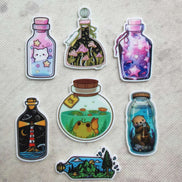 Needle Minder - Bottles. Kitty Stars, Toadstool, Fairy Frog, Lighthouse, Otter.