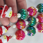 Beaded Scissor Keep. Santa Bell