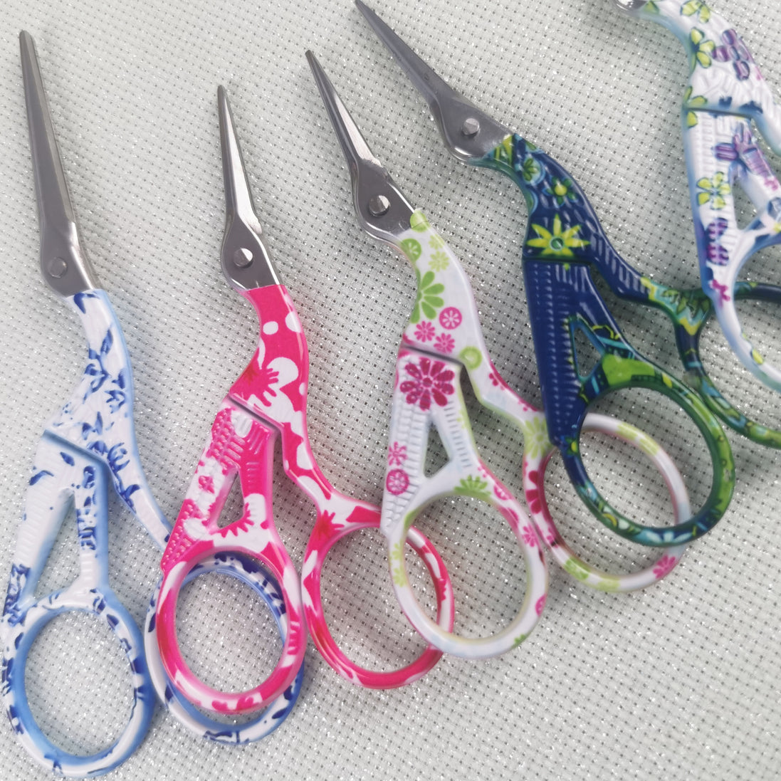 Stork Embroidery Scissors with Cover
