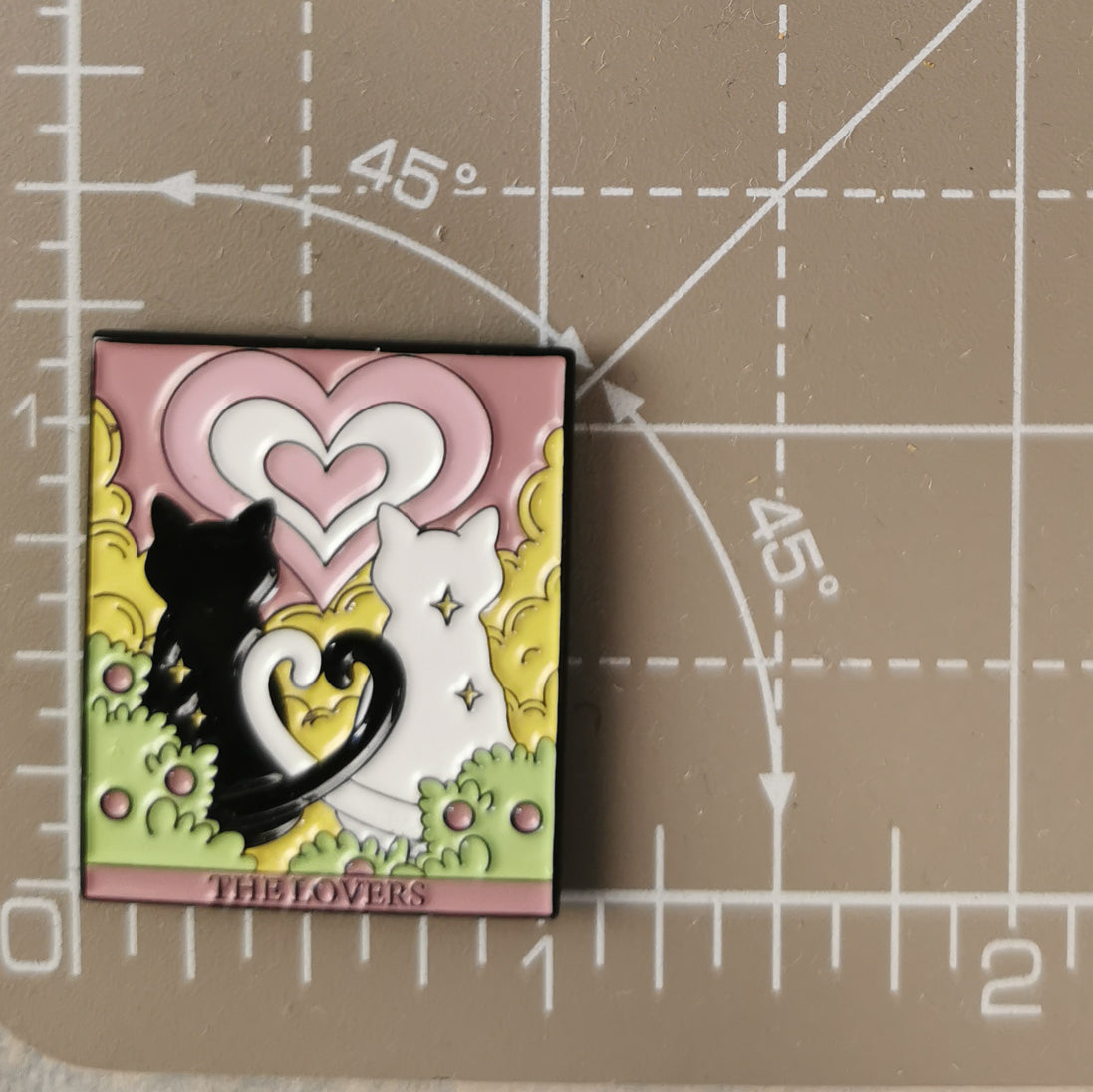 Needle Minder - The Lovers Tarot. Cat Couple.
