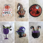 Needle Minder - Halloween. Pumpkin, witch, cat, spider, scarecrow. Spooky.