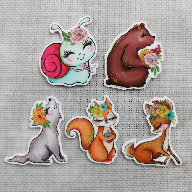 Needle Minder - Whimsical Woodland. Snail, Bear, Wolf, Squirrel, Deer.