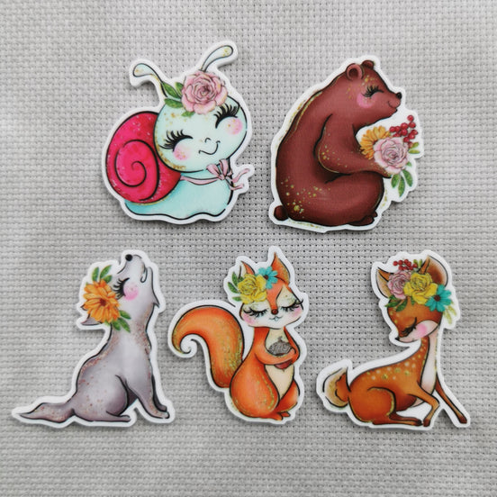 Needle Minder - Whimsical Woodland. Snail, Bear, Wolf, Squirrel, Deer.