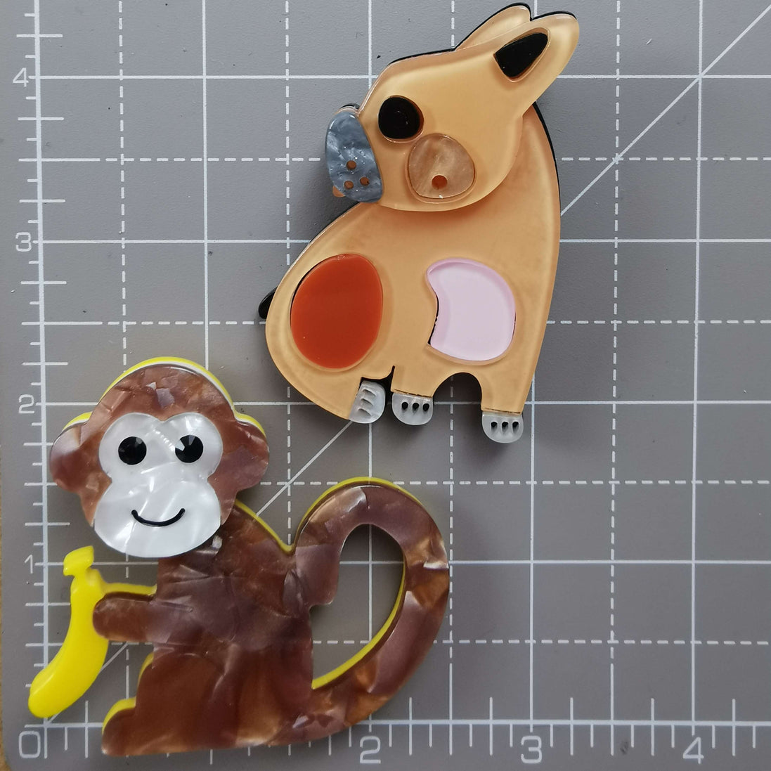 Needle Minder - Luxury Layered Acrylic French Bulldog, Banana Monkey