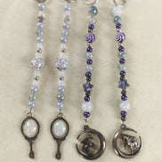 Beaded Scissor Keep. Sparkle Opal Looking Glass / Unicorn Moon