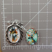 Needle Minder - Rainbow Deer / Fox. Silver or Rose Gold Frame