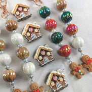 Beaded Scissor Keep & Minder Set - Gingerbread