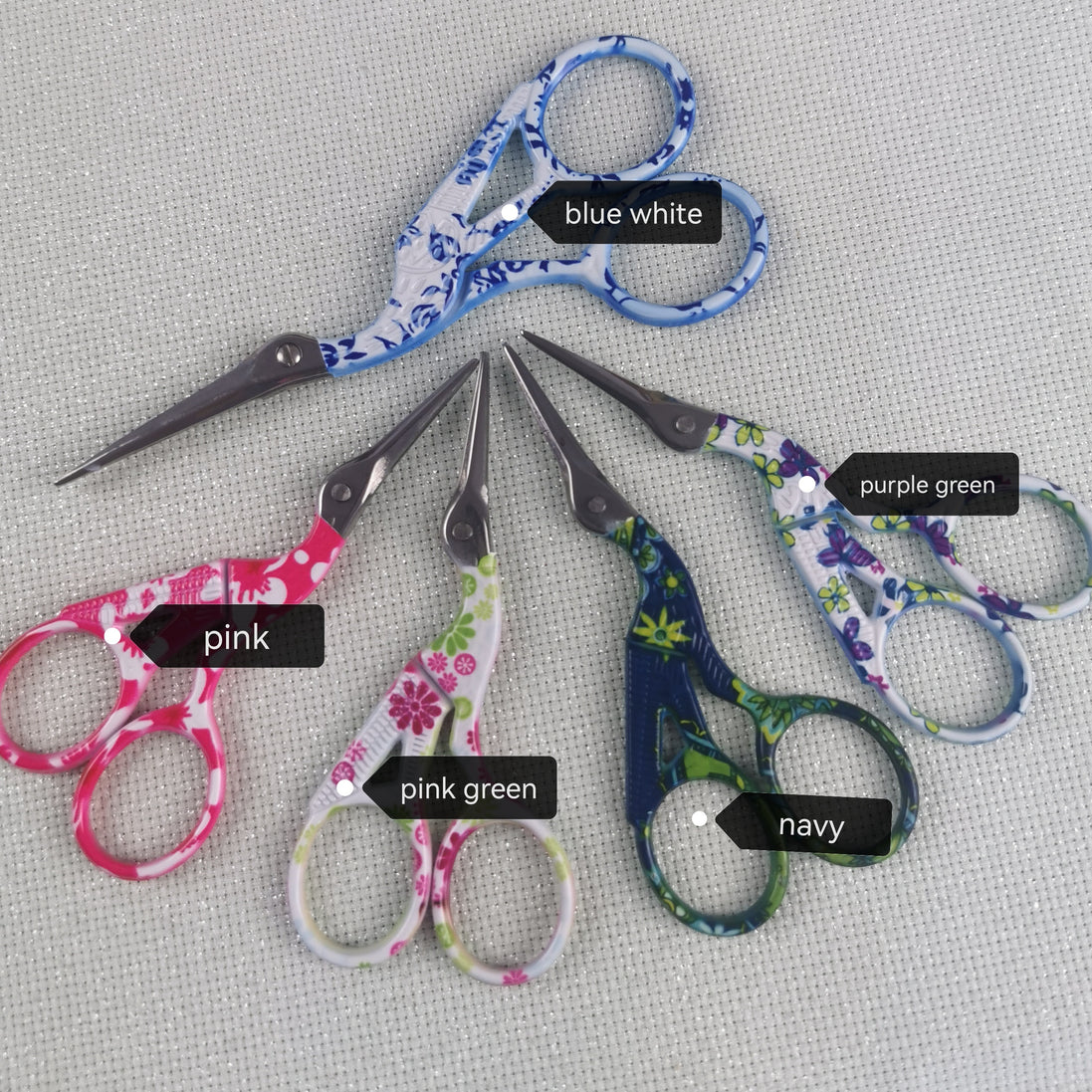 Stork Embroidery Scissors with Cover