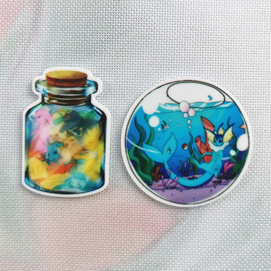 Needle Minder - Jar of EeveeLutions. Vaporeon Fishbowl
