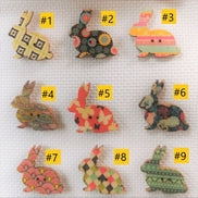 Needle Minder - Wooden Colourful Bunny Rabbit