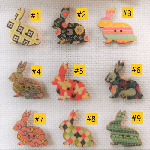 Needle Minder - Wooden Colourful Bunny Rabbit
