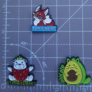 Needle Minder - Strawberry Bear, AvoCATo & Foxy Nerd.