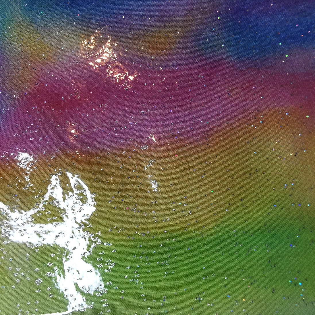 WIP Project Bag - Rainbow Leopard GLITTER front.