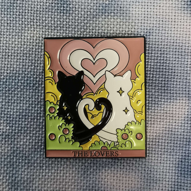 Needle Minder - The Lovers Tarot. Cat Couple.