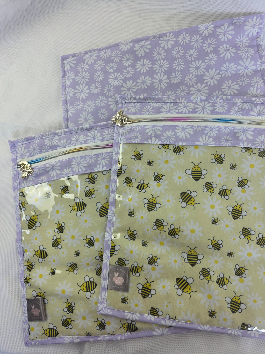 WIP Project Bag - Lilac Bee